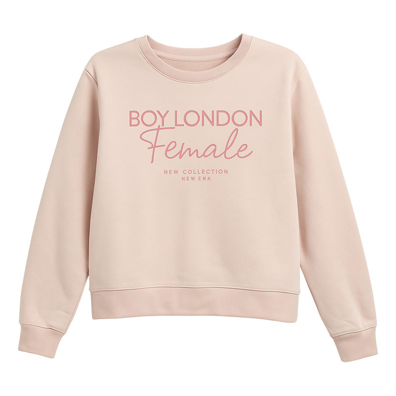 Suéter Rosa Juvenil Casual De Felpa Mujer Boy London Female