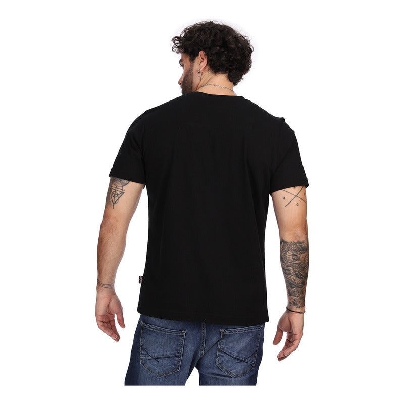 Playera Negra Hombre Holográfica Águila Morada Boy London