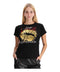 Playera Negra Mujer De Algodon Labios Foil Oro Boy London