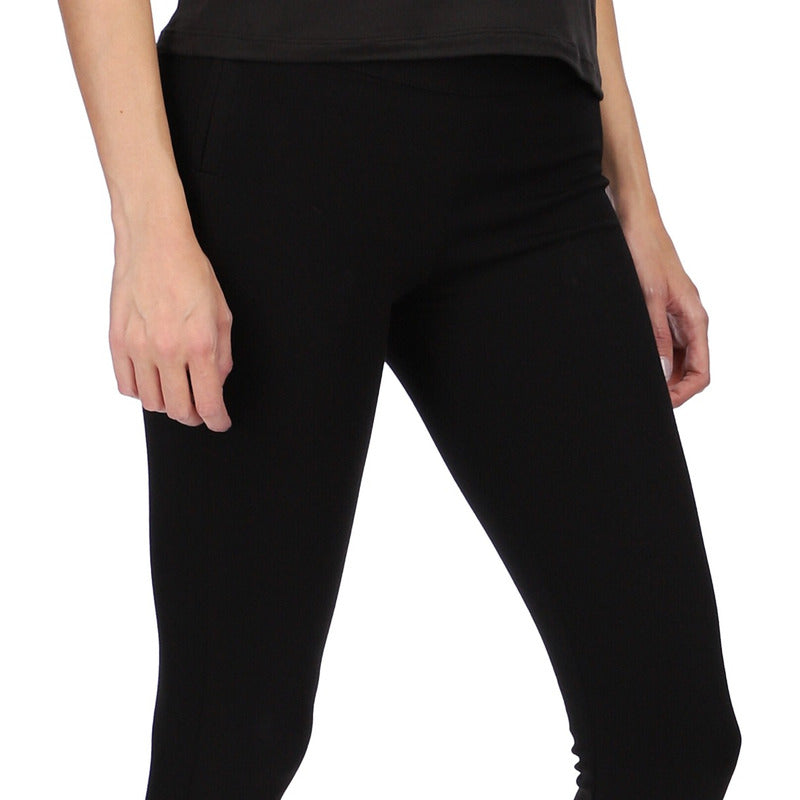 Leggins Mallon Casual Negro Con Cierres Y Placa Boy London