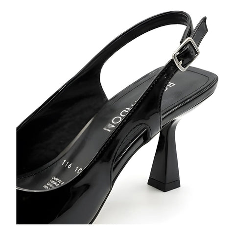 Zapatillas Tacones De Dama Elegantes Boy London Shoes Negro de Charol