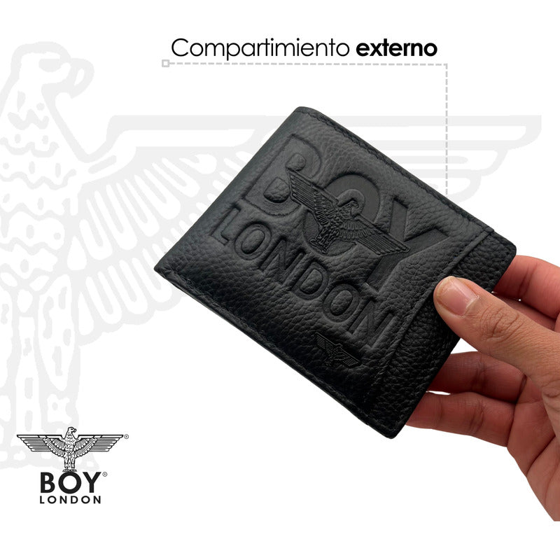 Cartera Negra De Piel Para Hombre Original Boy London