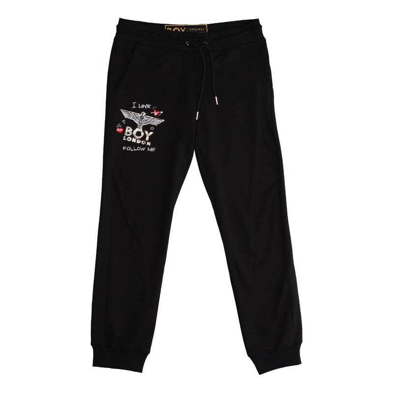 Pants Negro De Mujer Dama Jogger Casual I Love Boy London