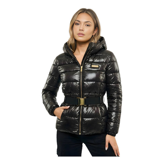 Chamarra Capitonada De Dama Con Gorro Boy London Negro Ch