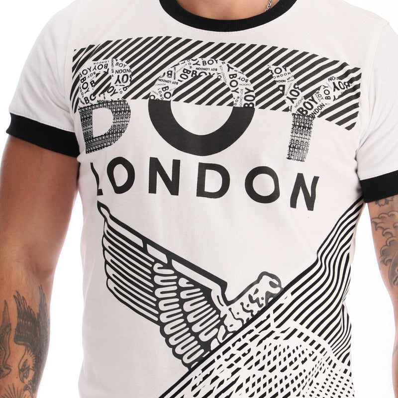 Playera Blanca Manga Corta Hombre Texturizada Boy London