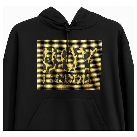Sudadera Negra De Mujer Animal Print Pedreria Oro Boy London