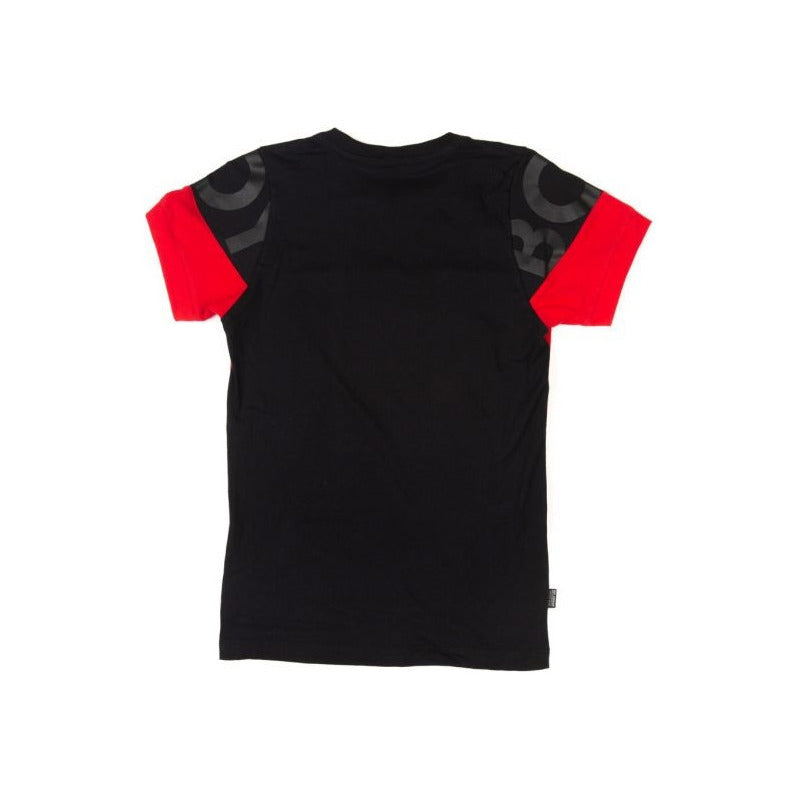 Playera Manga Corta Roja Y Negro Hombre Estampado Boy London