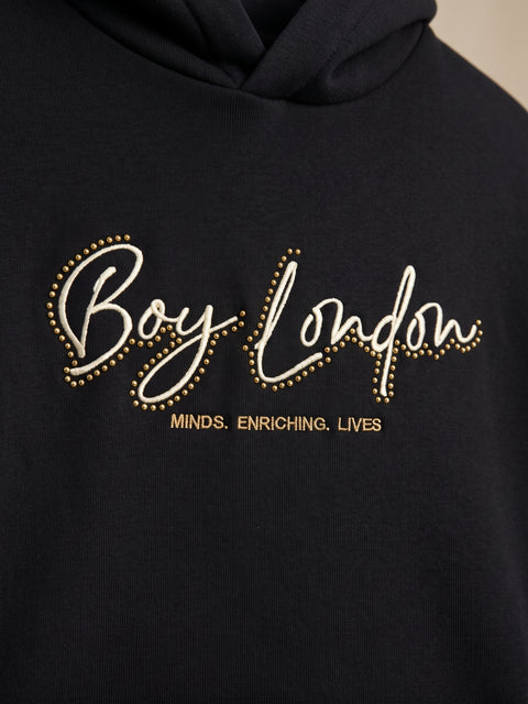 Sudadera Negro de mujer Boy London Pedrería Dorada