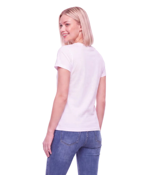 Playera Blanca de Mujer Boy London Letras Glitter