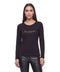 Playera Boy London Mujer Negra Manga Larga Pedrería Foil Dorado