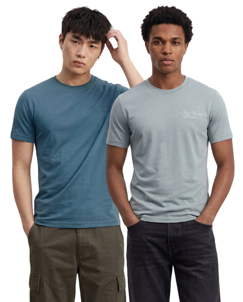 2 Pack Set Playera Verde Hombre Cuello Redondo Boy London Azul