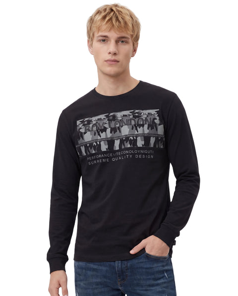 Playera Boy London Hombre Negra Lettering Pintado
