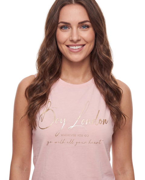 Playera Sin Mangas Rosa Mujer Boy London Wherever You Go