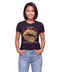Playera Negra de Mujer De Algodon Labios Foil Oro Boy London