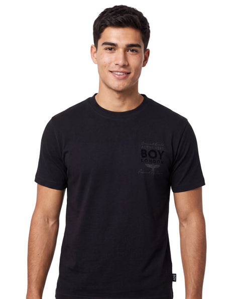 Playera Negra Hombre Boy London Logo Tono Sobre Tono