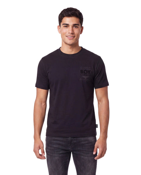 Playera Negra Hombre Boy London Logo Tono Sobre Tono