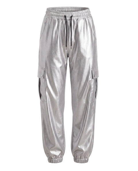 Jogger Cargo Boy London Mujer Plateado Metálico