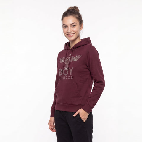 Sudadera Vino de Mujer Boy London Águila Pedrería