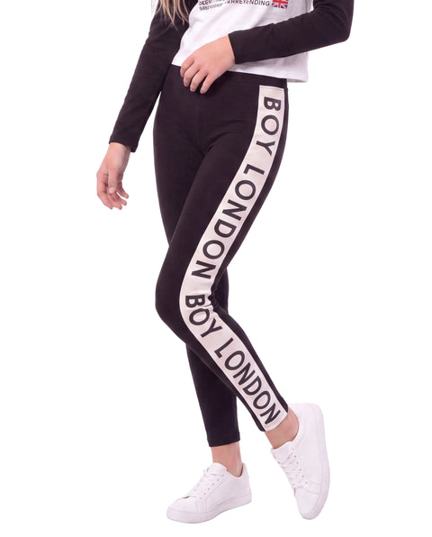 Pants Deportivo Ajustado Negro Mujer Letras Boy London