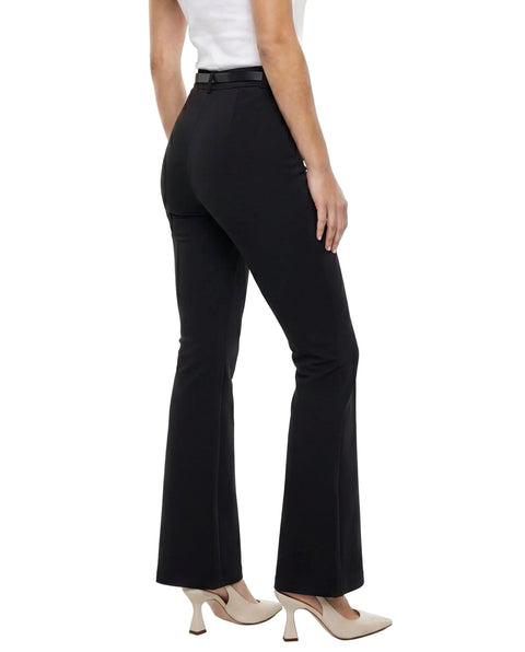 leggins Flare Boy London Mujer Negro Cinturón Cintura Alta