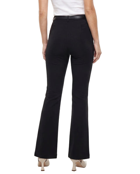leggins Flare Boy London Mujer Negro Cinturón Cintura Alta