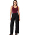 Pantalón Wide Leg Boy London Mujer Negro Cinturón