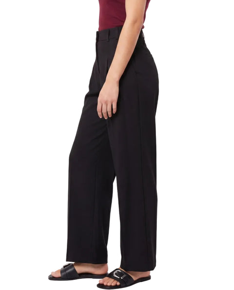 Pantalón Wide Leg Boy London Mujer Negro Cinturón