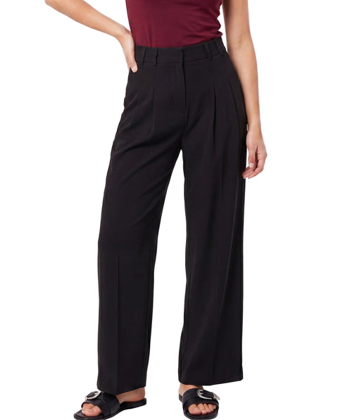 Pantalón Wide Leg Boy London Mujer Negro Cinturón