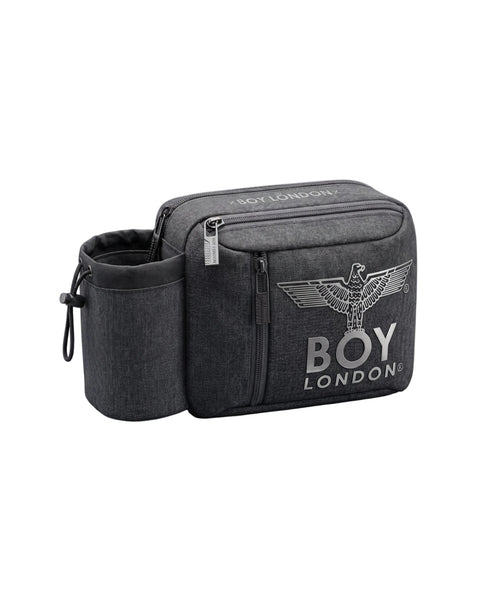 Cangurera Riñonera Reforzada Compartimiento Agua Boy London Color Gris Oscuro Diseño De La Tela Liso
