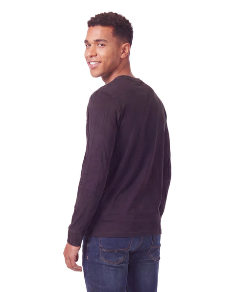 Playera de Manga Larga Negra con Estampado Metálico Boy London