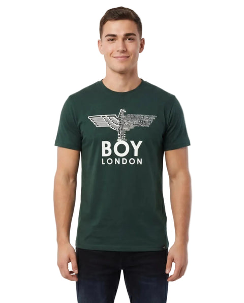 Playera Manga Corta De Águila Con Letras Blancas Boy London