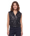Chaleco Boy London Mujer Vinipiel Negro Capucha