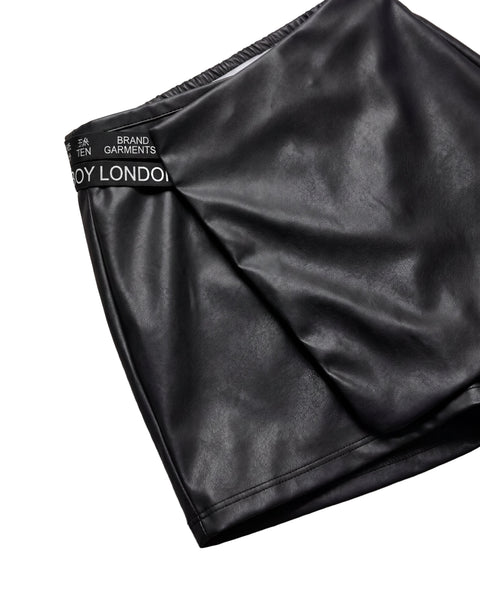 Falda Short Boy London Mujer Vinipiel Negra