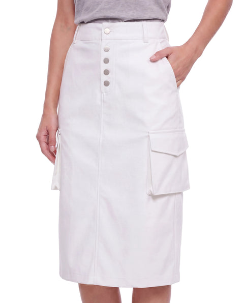 Falda Boy London Mujer Blanca Cargo Midi Utility