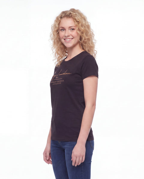 Playera Boy London Mujer NEGRO Dorado