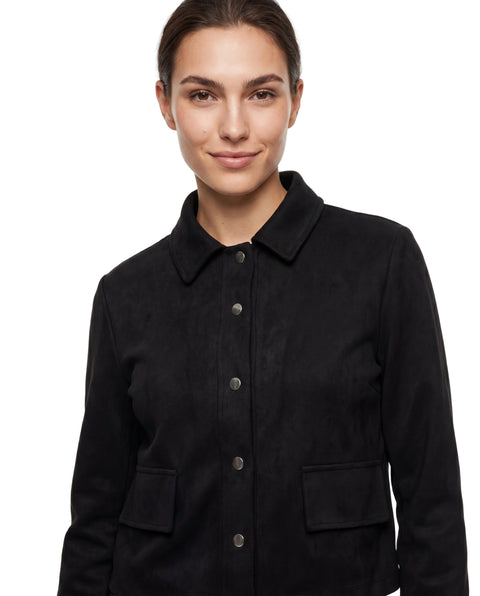 Chamarra de Dama Boy London  Negra Cropped Botones