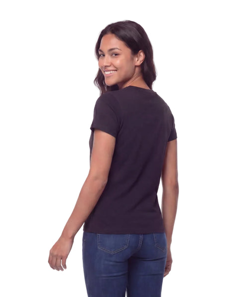Playera Boy London Mujer Negra Foil Dorado Animal