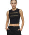 Crop Top Boy London Mujer Negro Trademark Foil Dorado