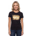 Playera Boy London Mujer Negra United Kingdom Foil Dorado Cebra