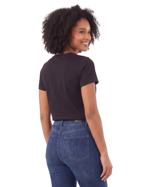 Playera Boy London Mujer Negra Great Things Foil Dorado Animal