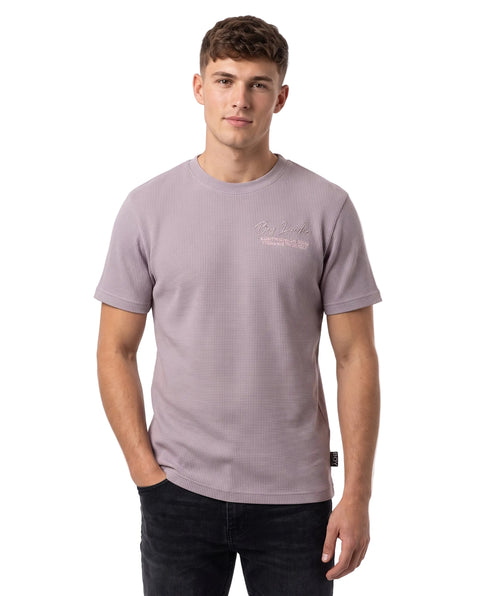 Playera Boy London Waffle Firma Caligráfica Lila Pálido