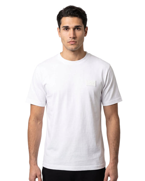 Playera Boy London Parche BOY Relieve Tonal Blanca Oversize