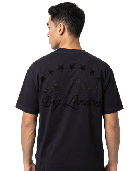 Playera Oversize De Hombre Boy London Águilas Relieve Tonal Negra