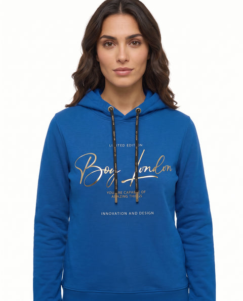 Sudadera Boy London Mujer Azul Rey Dorado Limited