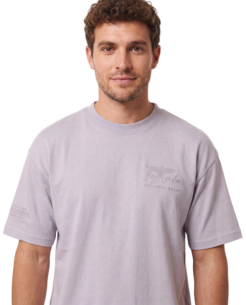 Playera Lila Boy London Hombre Estampado Tonal Original Brand