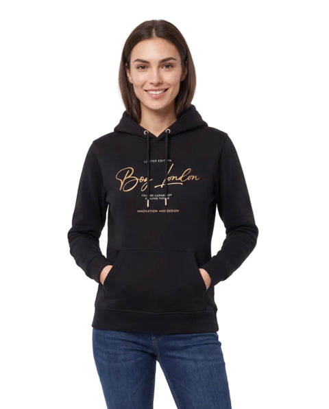 Sudadera Negro Boy London de Mujer Firma Dorada Limited Edition
