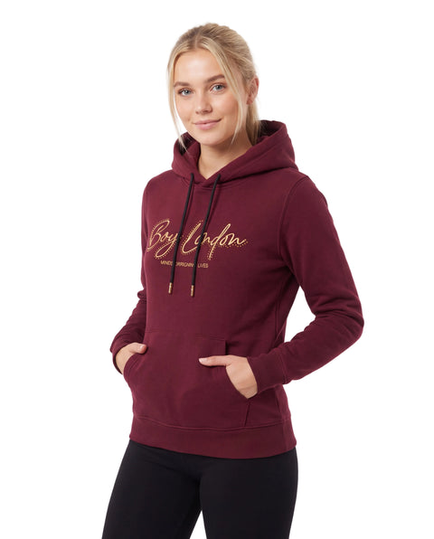 Sudadera Vino De Mujer Boy London Pedrería Dorada Minds