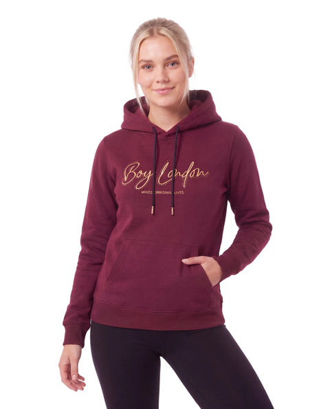 Sudadera Vino De Mujer Boy London Pedrería Dorada Minds