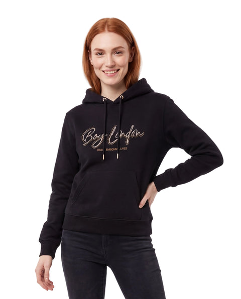 Sudadera Negro de mujer Boy London Pedrería Dorada