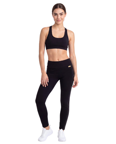 Leggins Boy London Mujer Negros Placa Dorada Placa